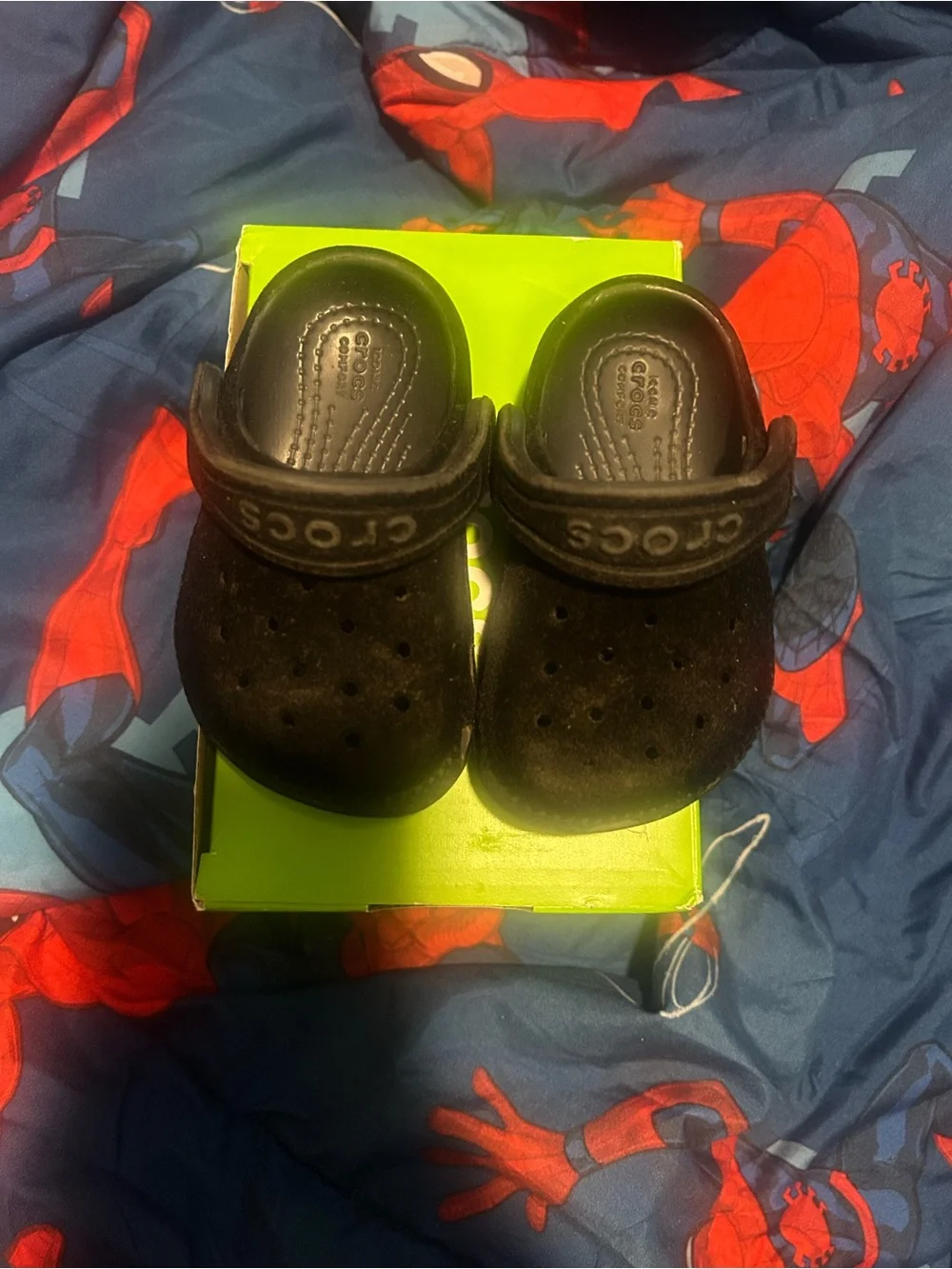 CROCS Kids Black Clog Sandals with Heel Strap